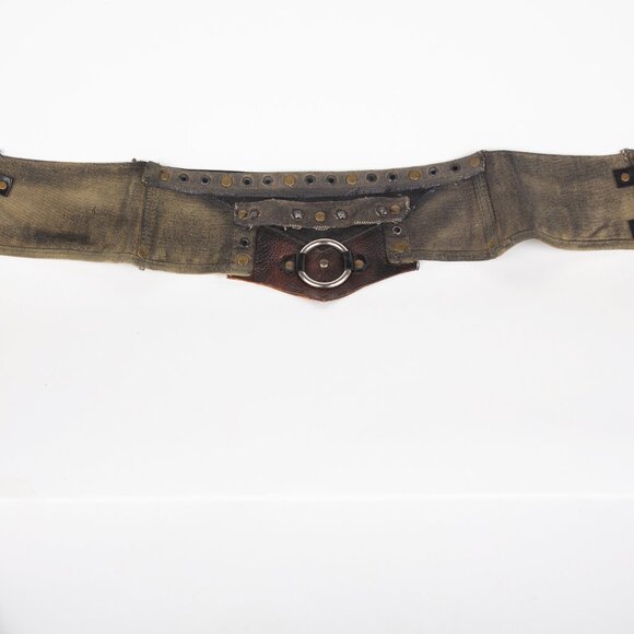 SOLD  ROYAL PEASANTRY HANDMADE LEATHER AND CANVAS MAD MAX WASTELAND WRAP BELT - Picture 8 of 11